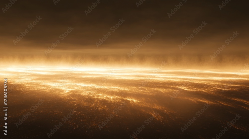 Fototapeta premium Golden Horizon Abstract Seascape with Glowing Light and Atmospheric Haze