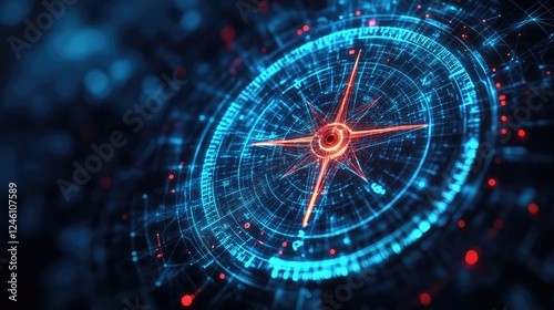 Wallpaper Mural Strategic Business Achievement with Digital Goal Compass Torontodigital.ca