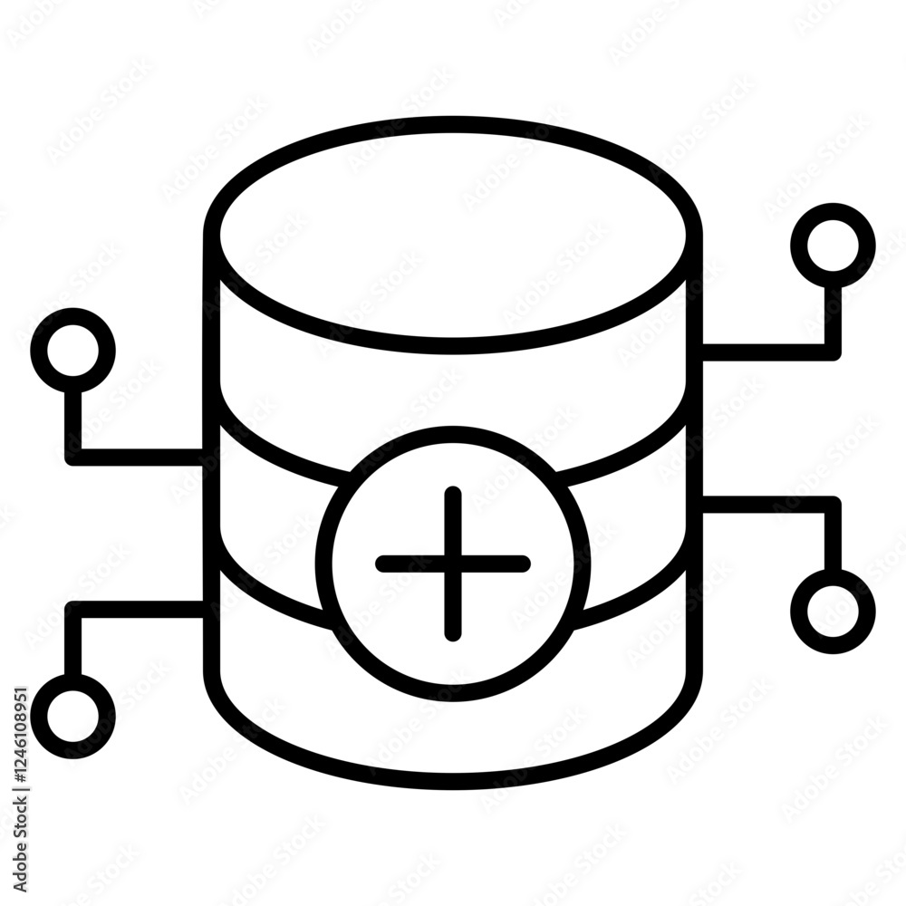 Add Database Outline Icon Add Database Outline Icon