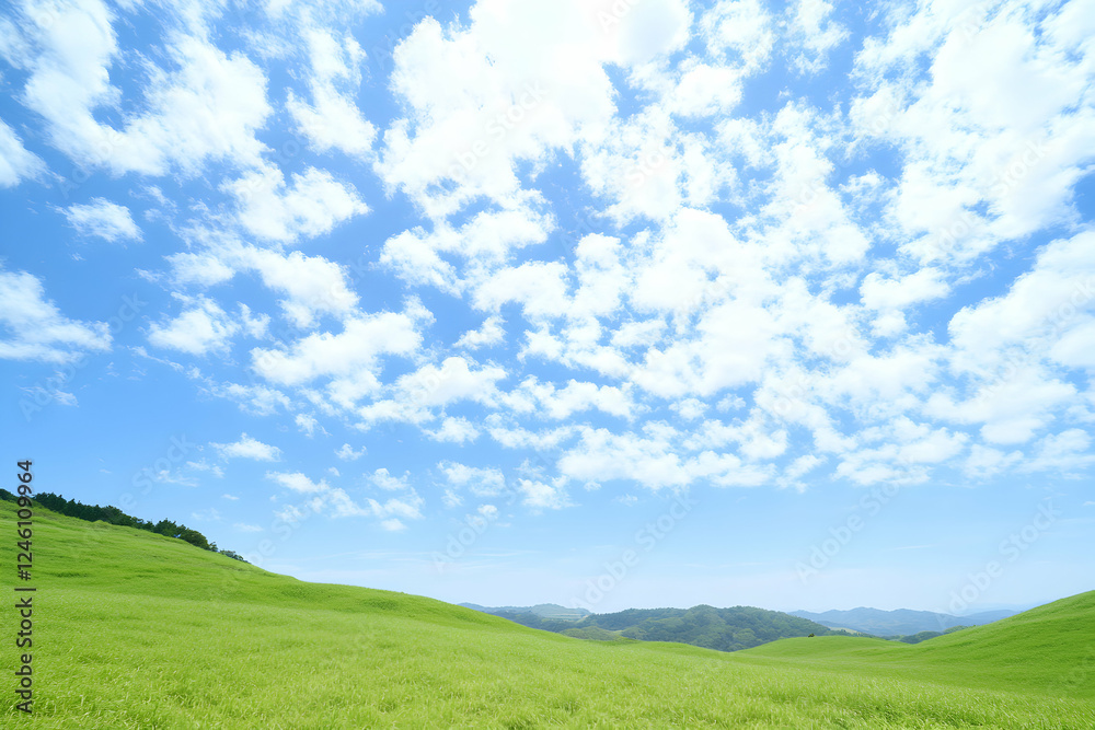 Serene landscape photo of rolling green hills under a vibrant blue sky filled with fluffy white clouds. Ideal for backgrounds, travel brochures, and nature-themed projects. Serene landscape photo of rolling green hills under a vibrant blue sky filled with fluffy white clouds. Ideal for backgrounds, travel brochures, and nature-themed projects.