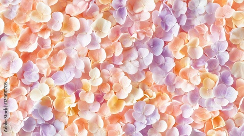 A seamless pattern of small roses in soft colors like peach, pink, and lavender, creating a charming vintage vibe.