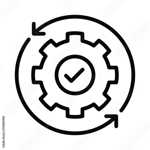 Automation line icon vector stock illustration