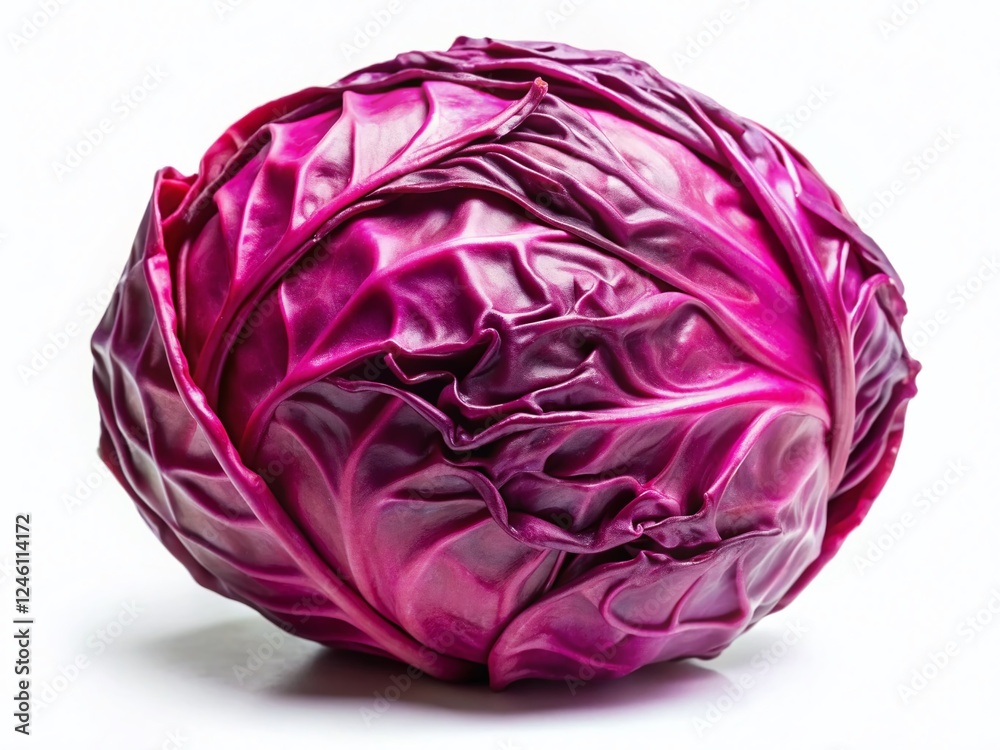 Vibrant Red Cabbage Isolated on White, Fresh Vegetable, Culinary Photography Vibrant Red Cabbage Isolated on White, Fresh Vegetable, Culinary Photography