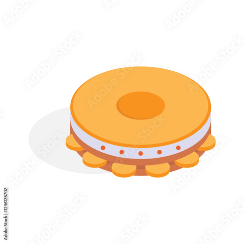 Percussion tambourine for folk and rhythmic music beats