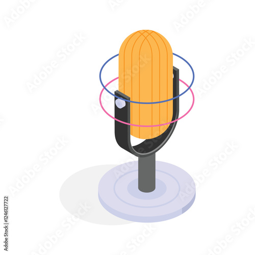 Get this amazing icon of microphone in trendy design