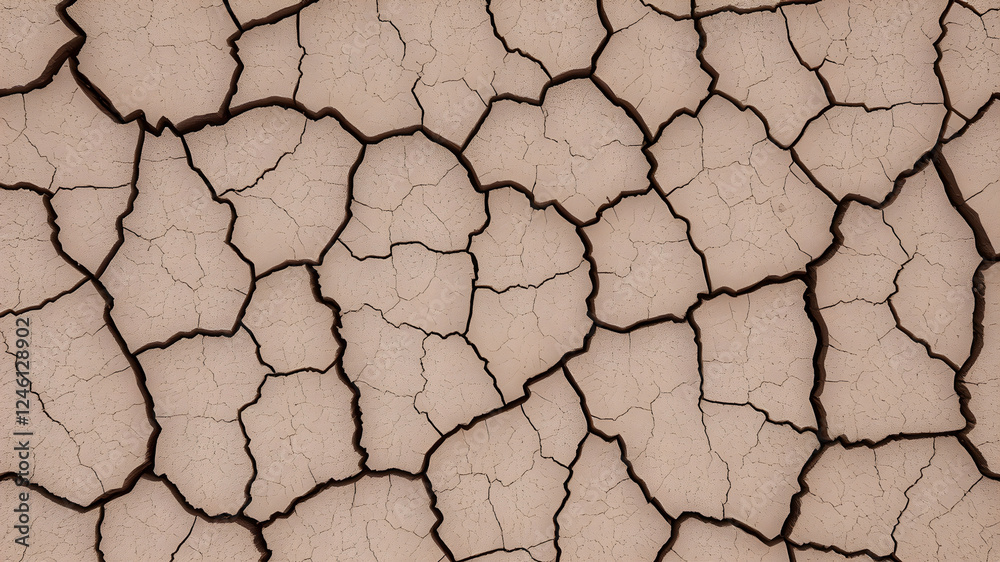 Dry cracked clay surface texture. Background for banner, backdrop or texture. Generative AI Dry cracked clay surface texture. Background for banner, backdrop or texture. Generative AI