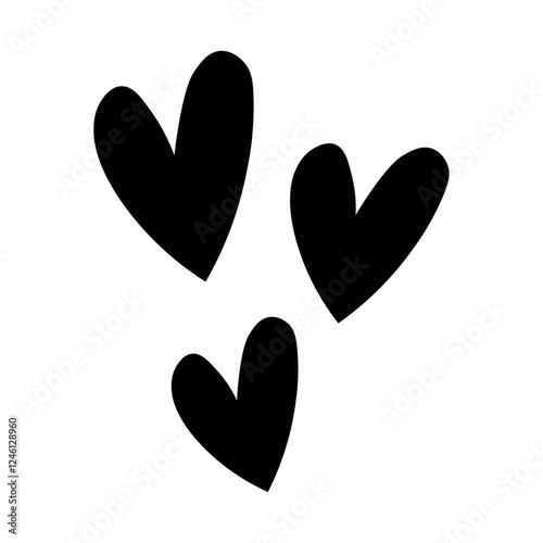 icône d'un cœur minimaliste noir, icône de saint valentin, symbole d'amour, vecteur