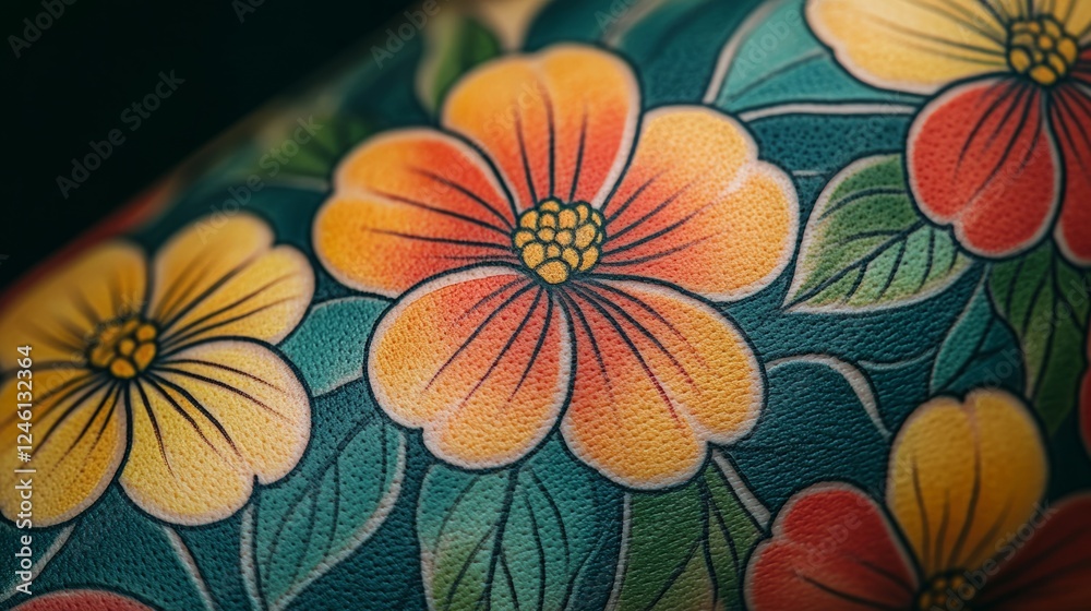 custom made wallpaper toronto digitalBrightly colored flowers bloom with remarkable detail in tattoo art