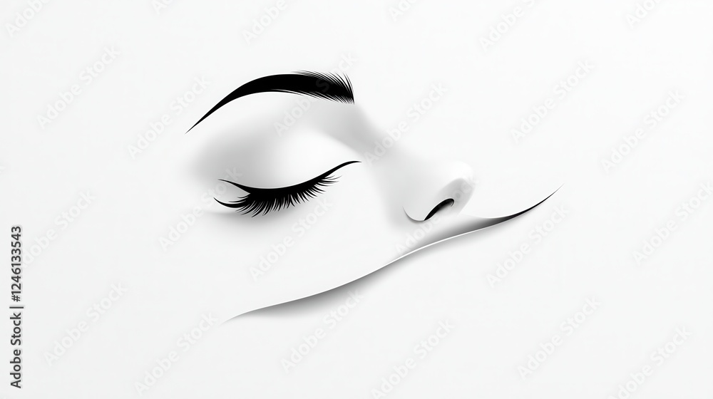 Closeup Monochrome Portrait of a Woman with Eyes Closed Closeup Monochrome Portrait of a Woman with Eyes Closed