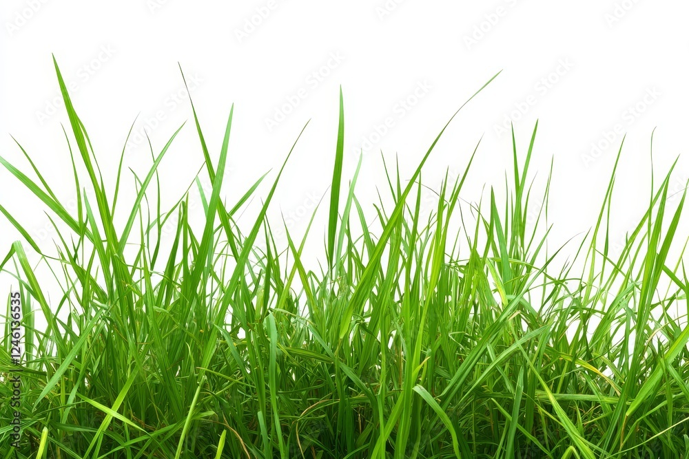 Lush green grass border, isolated, spring, nature, design element Lush green grass border, isolated, spring, nature, design element