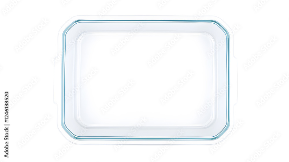 Empty plastic lunch box isolated on white background, top view. Generative AI Empty plastic lunch box isolated on white background, top view. Generative AI