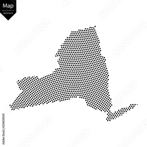 Abstract image New York map from point Black on a white background. Vector illustration eps 10.	
