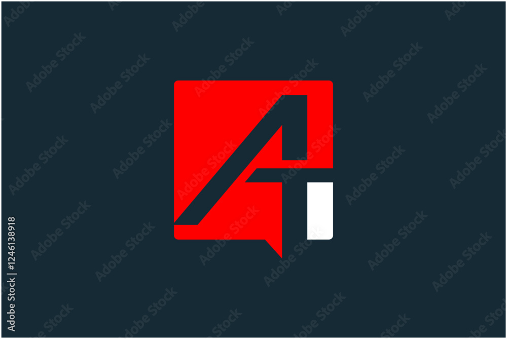 Fototapeta premium Initial AT Logo Design Vector