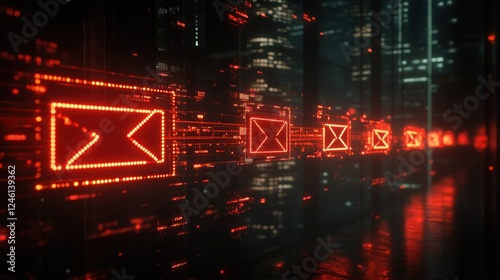 Wallpaper Mural Futuristic financial scam emails a global threat in cybersecurity Torontodigital.ca