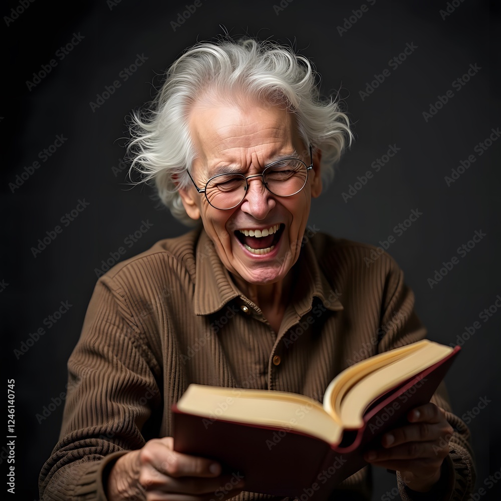 Vibrant Serenity: The Joyful Elderly Non-Binary Caucasian Reading Vibrant Serenity: The Joyful Elderly Non-Binary Caucasian Reading
