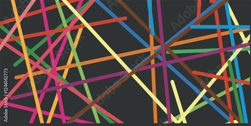 Minimalist colorful abstract line background for school, education, children, creative industries, fashion, business and other themes