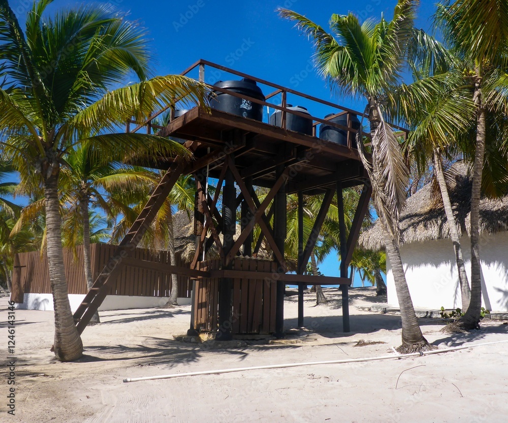Fototapeta premium Water reservoir on Isla Catalina in Dominican Republic, Caribbean.