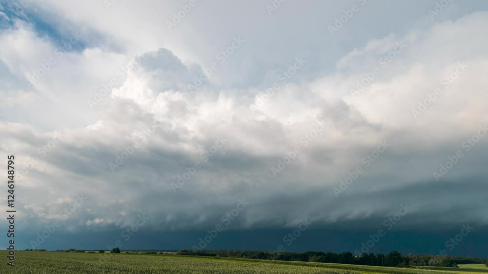 A timelapse showing the condensation of a storm cloud and its movement. A timelapse showing the condensation of a storm cloud and its movement.