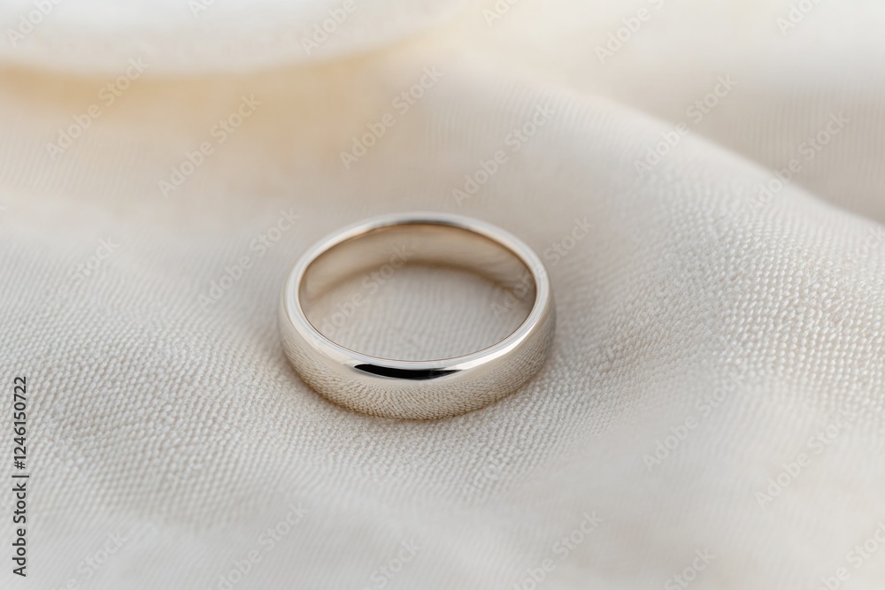 close-up of elegant androgynous ring resting on textured fabric softly illuminated by ambient light close-up of elegant androgynous ring resting on textured fabric softly illuminated by ambient light