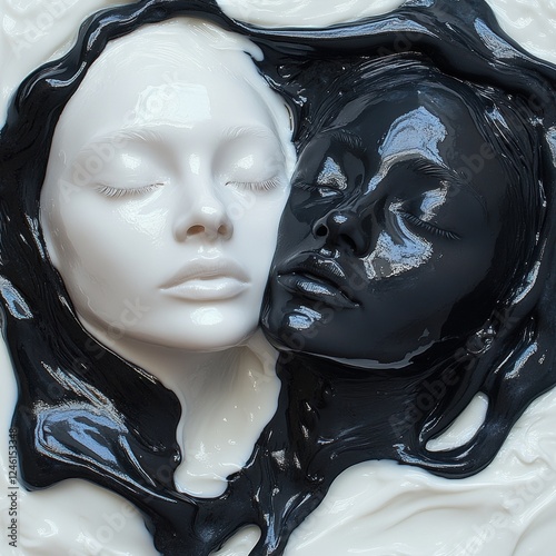 Artistic representation of duality in faces