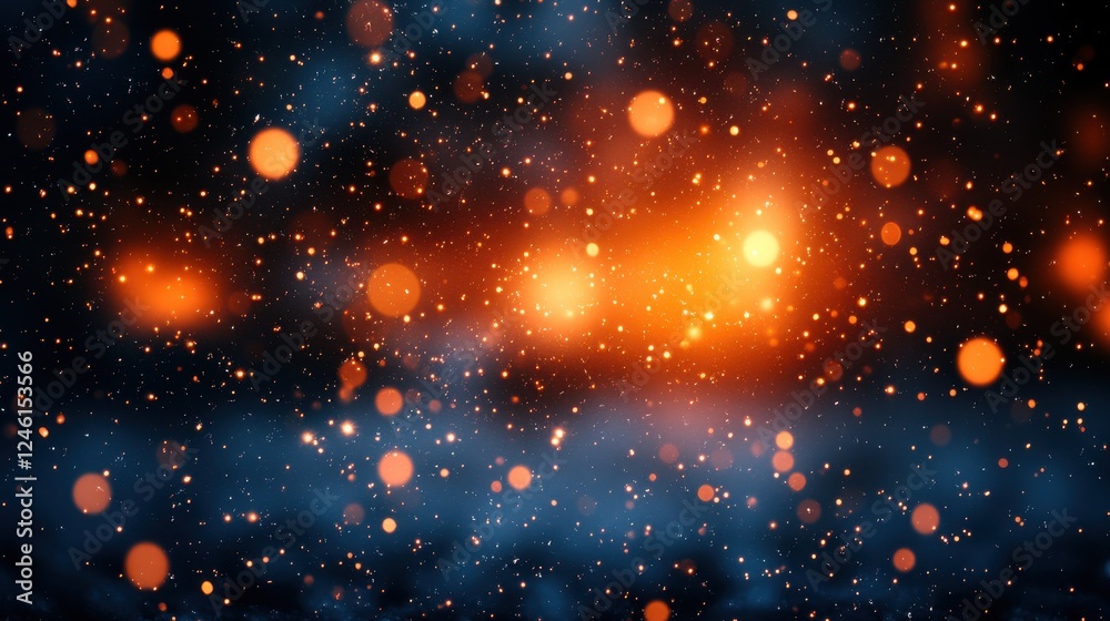 Fototapeta premium bright winter night with glowing bokeh lights and snowflakes christmas background