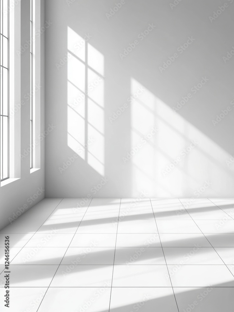 Obraz premium Bright, minimalistic interior with shadows.
