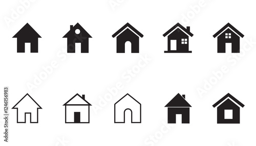 set of house icons