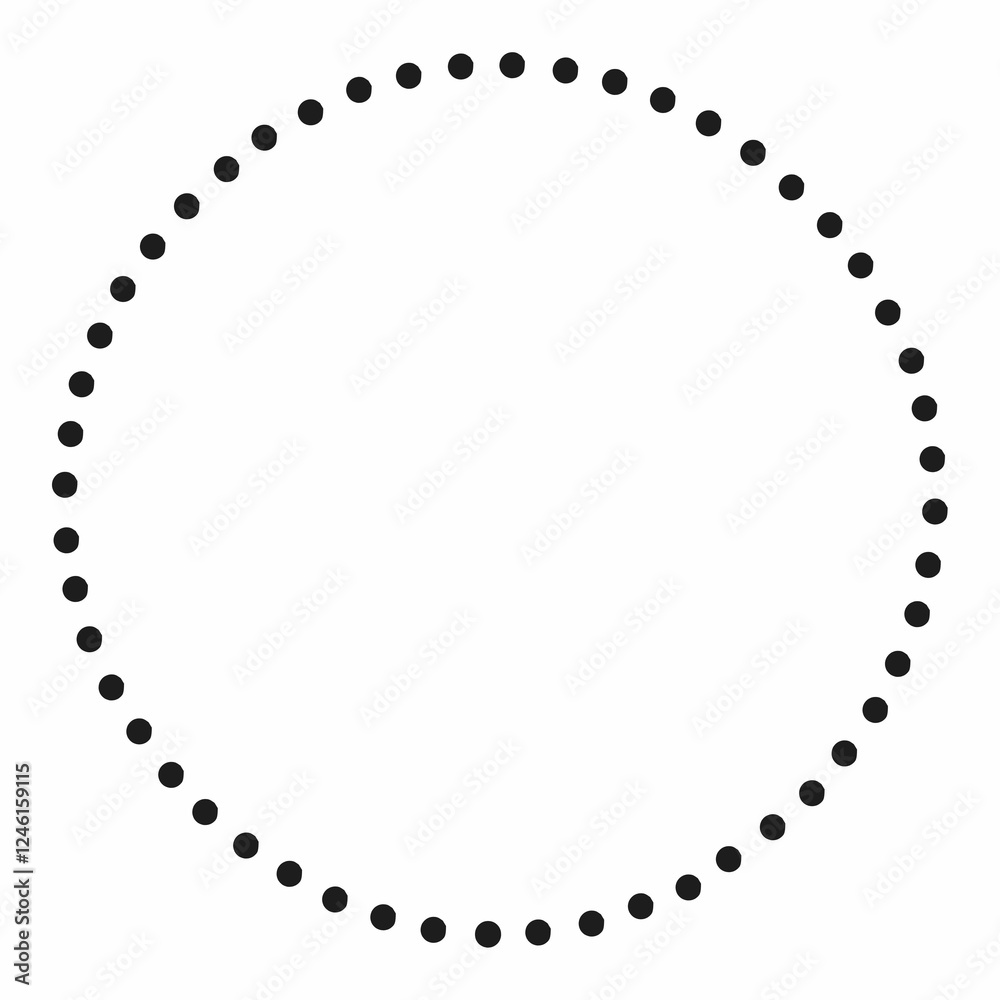 This is a pixel design illustrating a pencil sketch of a dotted circle, representing minimalism, simplicity, boundaries, repetition, symmetry, and artistic creativity. This is a pixel design illustrating a pencil sketch of a dotted circle, representing minimalism, simplicity, boundaries, repetition, symmetry, and artistic creativity.