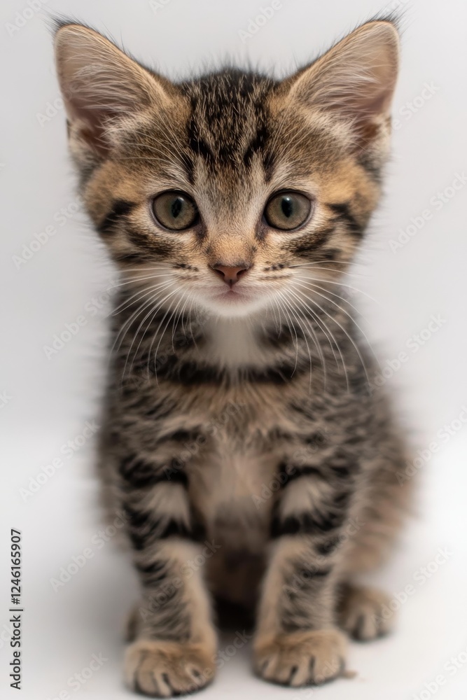 Curious Tabby Kitten with Captivating Eyes Studio Portrait, High Resolution Photography Curious Tabby Kitten with Captivating Eyes Studio Portrait, High Resolution Photography