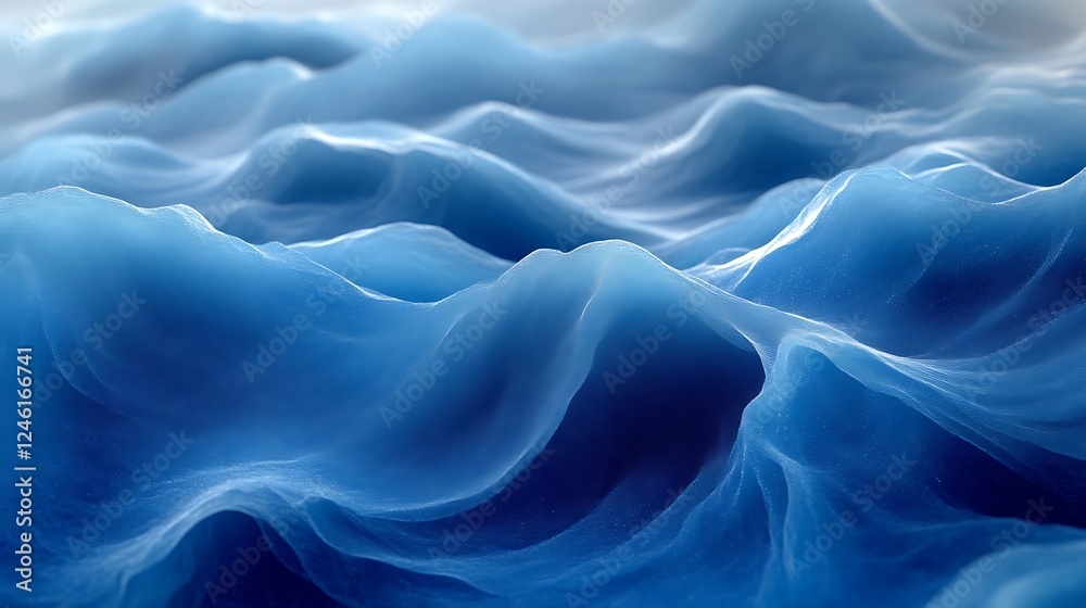 Obraz premium Abstract Blue Waves Digital Art