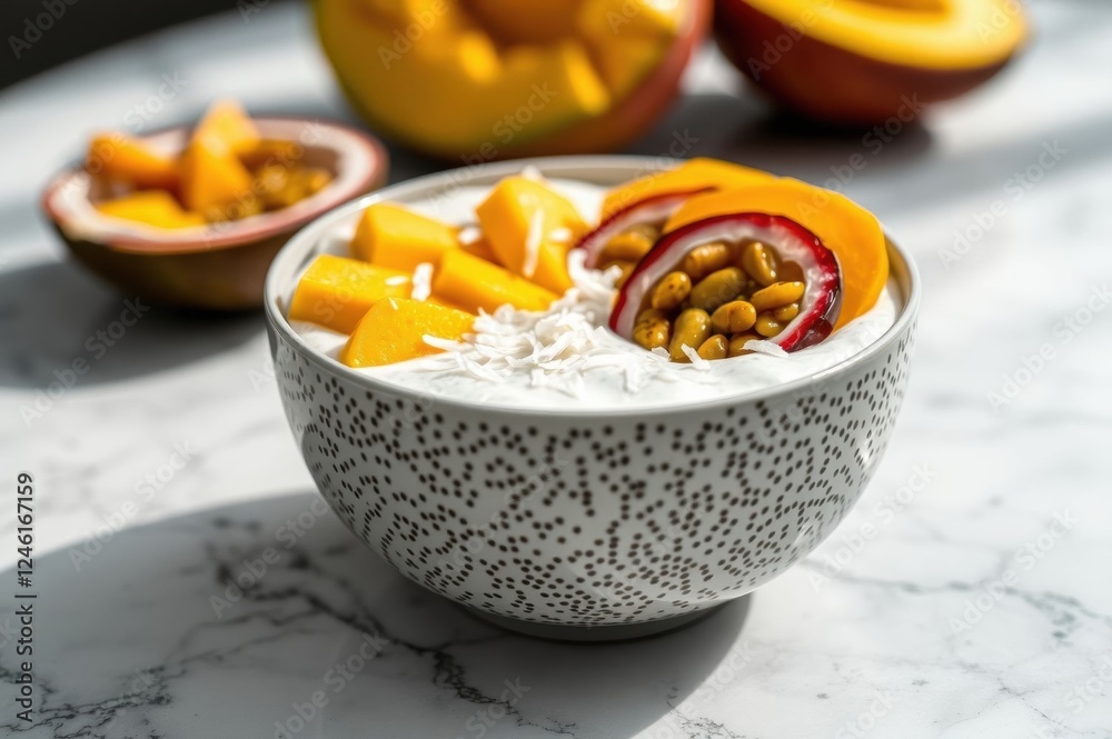 Tropical Fruit Yogurt Bowl with Mango and Passion Fruit Tropical Fruit Yogurt Bowl with Mango and Passion Fruit