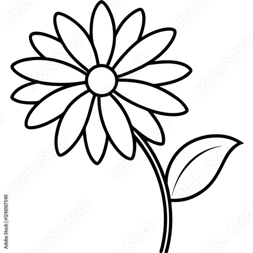  a daisy line art vector illustration