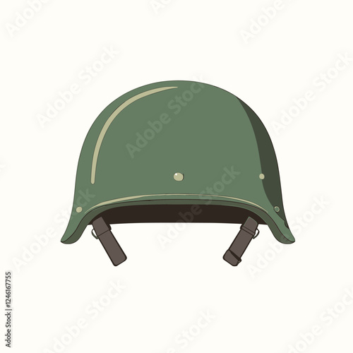 Vector Military Helmet Closeup. Helmet, Army Symbol of Defense and Protection. Soldier Helmets Design Template isolated on a white background