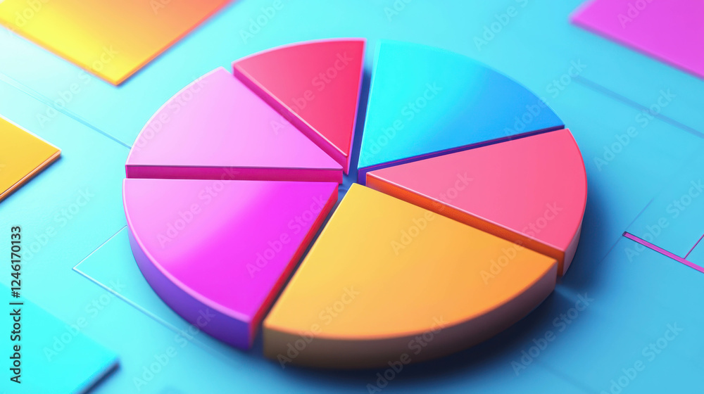Obraz premium Interactive Pie Chart Showing Quantitative Data Visualization in Modern Design