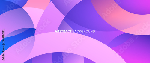 Abstract background with curved patterns that overlap each other and are randomly arranged with purple and pink gradation colors