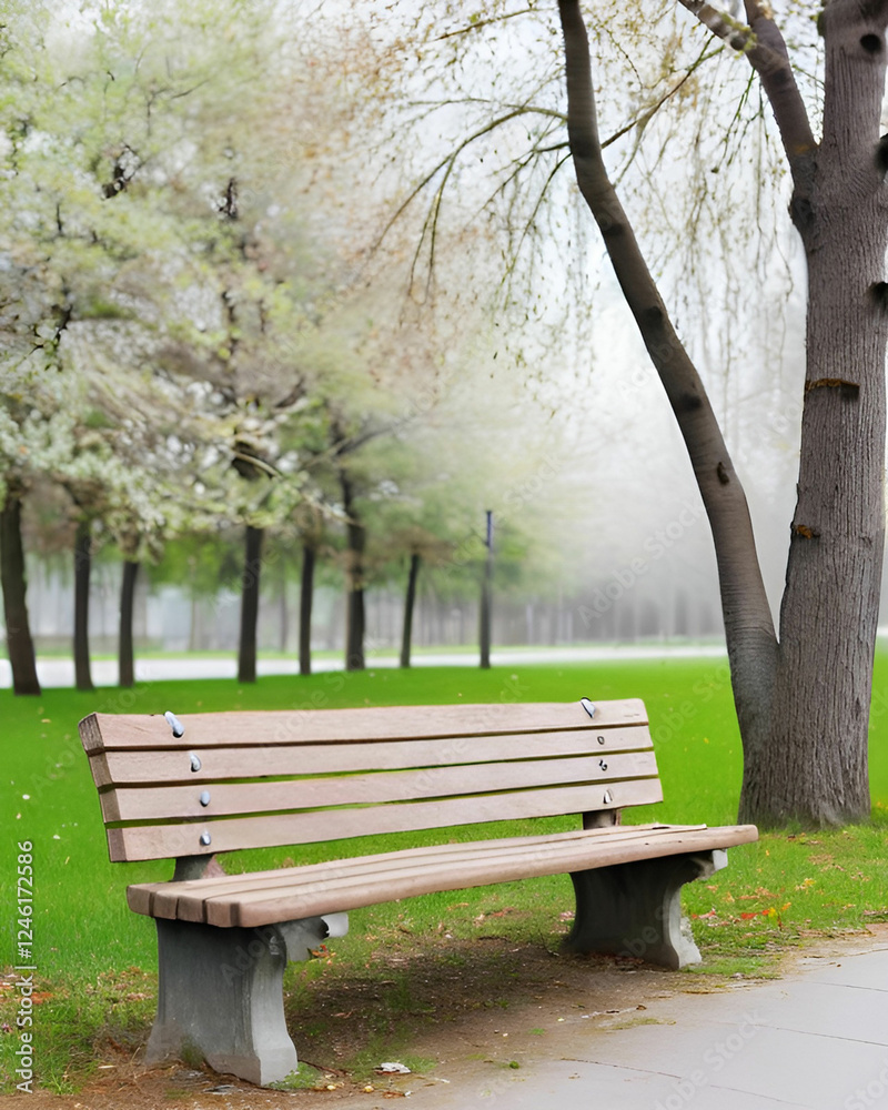 A lonely wooden park bench set against a white background. A lonely wooden park bench set against a white background.
