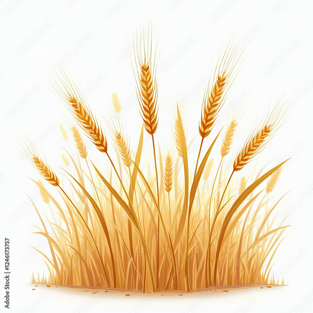 Fototapeta premium Golden Wheat – Freshly Harvested Wheat Stalks Stock Image 