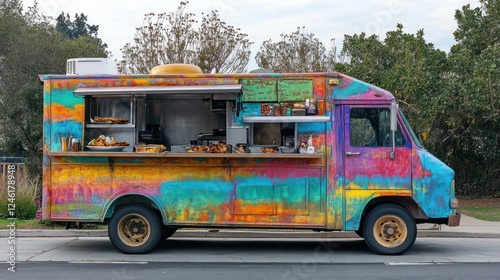 Vibrant Food Truck on a Sunny Day