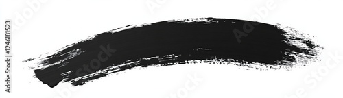 Black paint brush stroke, white background, design element (2)