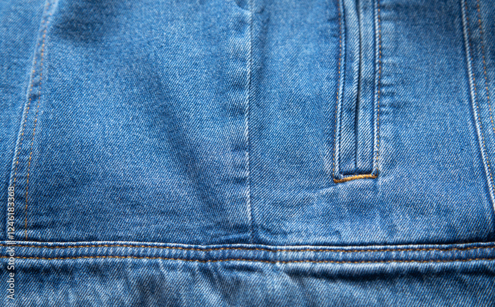 Naklejka premium Blue denim background. Closeup view