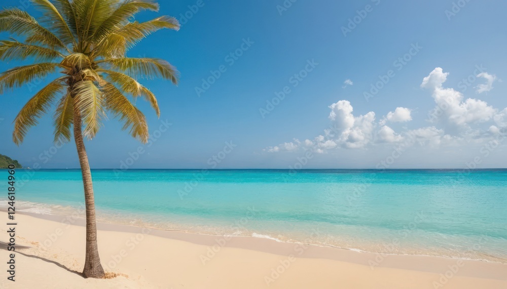 Tropical Beach with Golden Sand and Turquoise Water Tropical Beach with Golden Sand and Turquoise Water