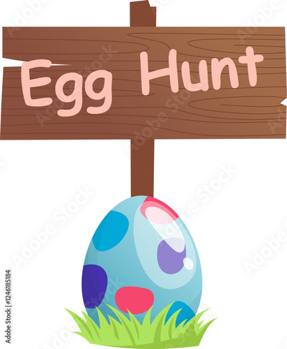 Easter Egg Hunt Sign Illustration