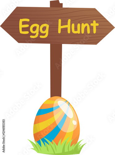 Easter Egg Hunt Sign Illustration