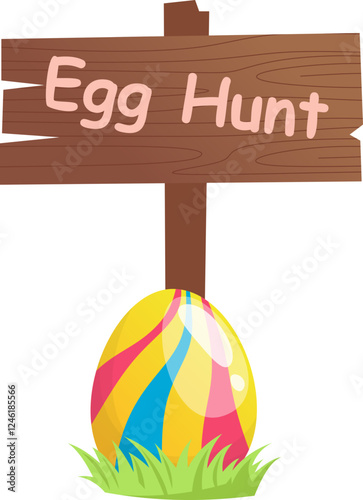 Easter Egg Hunt Sign Illustration