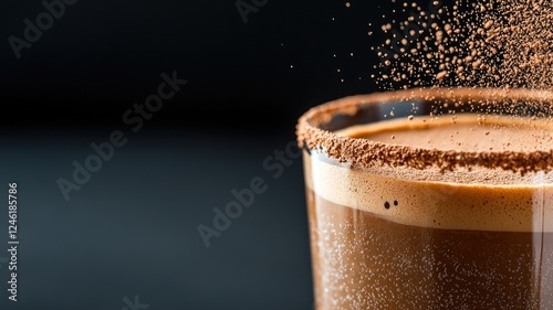 Wallpaper Mural Close-up of glass coffee with cocoa powder Torontodigital.ca