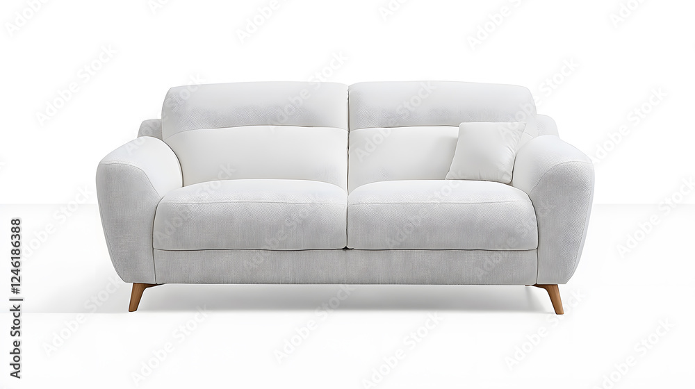 White comfortable sofa mock up isolated on white background White comfortable sofa mock up isolated on white background