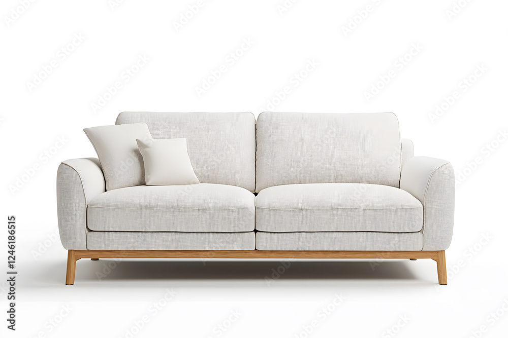 White comfortable sofa mock up isolated on white background White comfortable sofa mock up isolated on white background