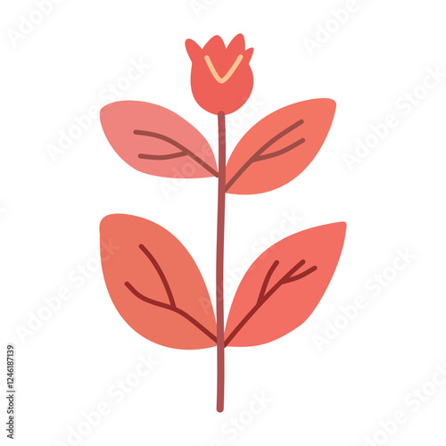 Plant leaf, branch. Icon, vector illustration,