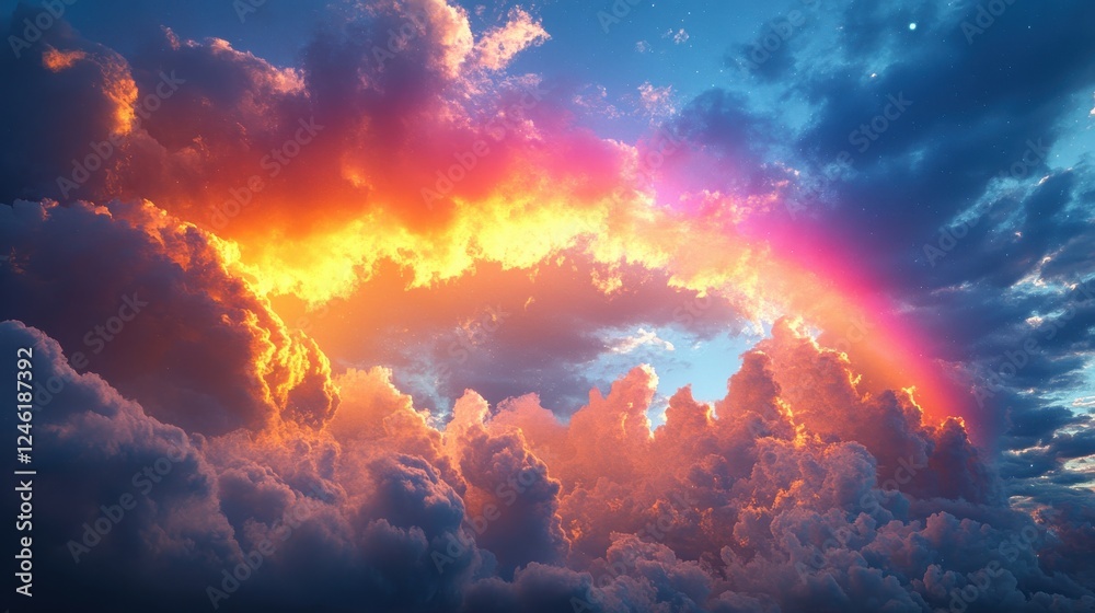 Fototapeta premium fantasy sky rainbow background