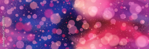 Blurred cityscape with police sirens, grainy texture and bokeh overlay. Neon vector seamless bg with gradient mesh. Red and blue abstract wallpaper